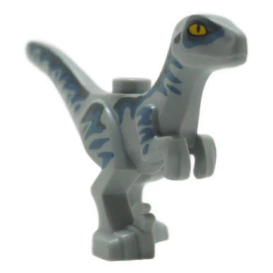 LEGO® Baby Velociraptor Dinosaur – Dark Bluish Gray & Sand Blue Markings - Image 4