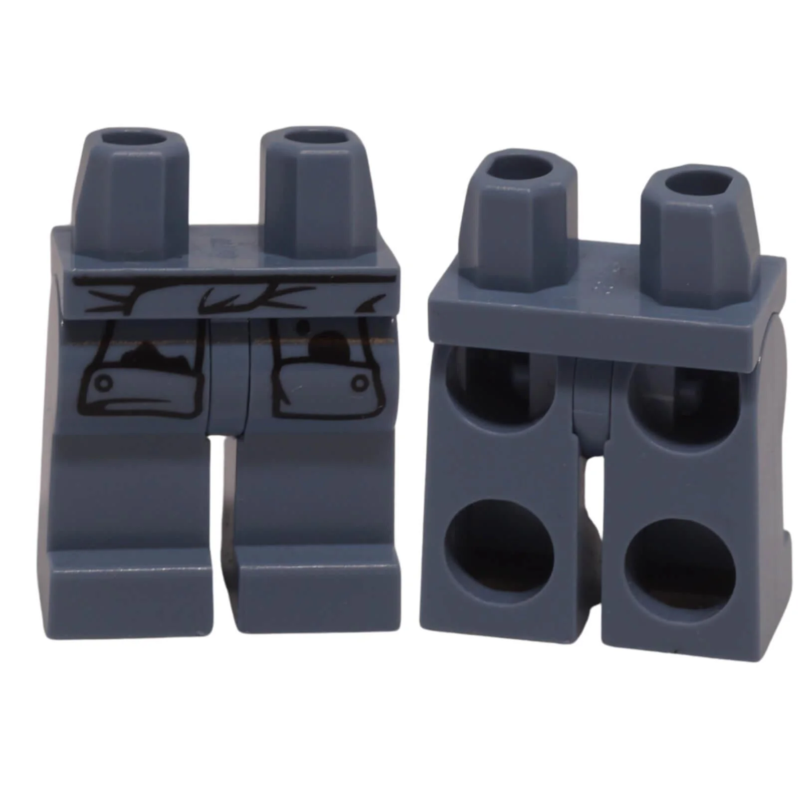 Minifigure Legs with Tied Shirt & Oil Stain Print 970c00pb1731