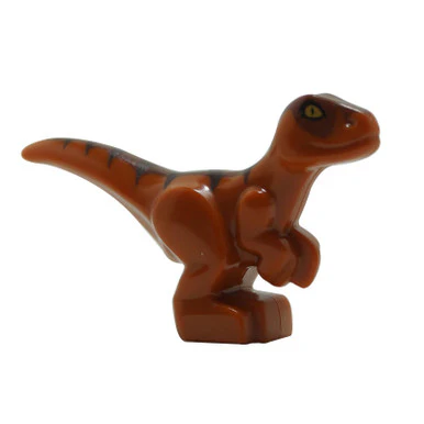 Dark Orange Dino Raptor Baby with Dark Brown and Reddish Brown Back - Image 5