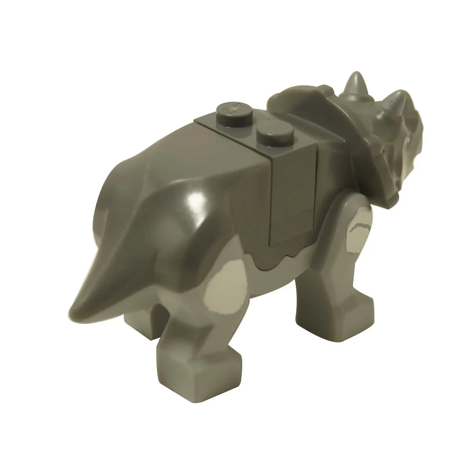 Baby Triceratops Dark Bluish Gray with Flat Silver Horns and Brick Plate - Image 3
