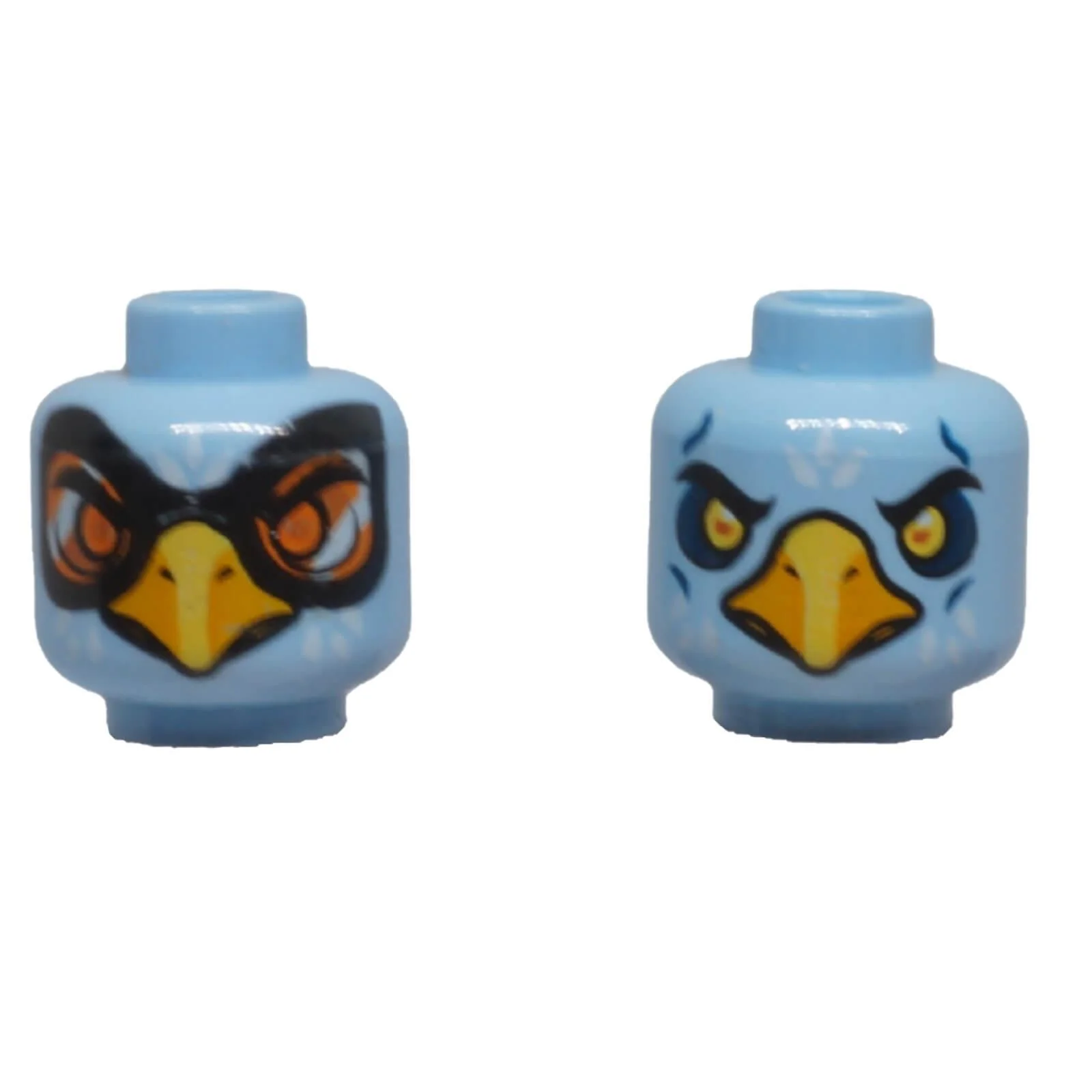 Dual-Sided Eagle Minifigure Head with Beak and Goggles