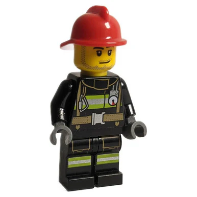 Fire - Reflective Stripes with Utility Belt, Red Fire Helmet, Male Smirk - Image 2
