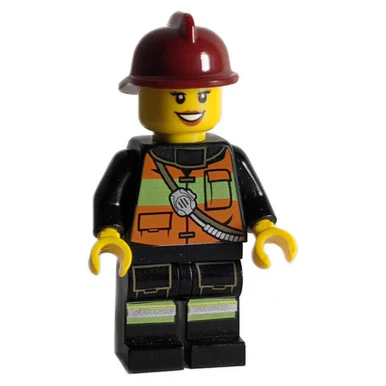 firefighter in   Reflective Stripe Vest and dark red fire helmet - Image 2