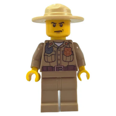 Forest Police Officer with Dark Tan Shirt and Campaign Hat - Image 3