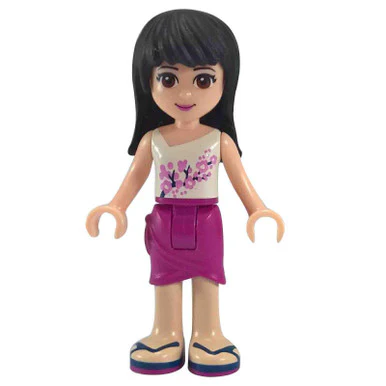 Friends Maya - Magenta Wrap Skirt, White Top - Image 2
