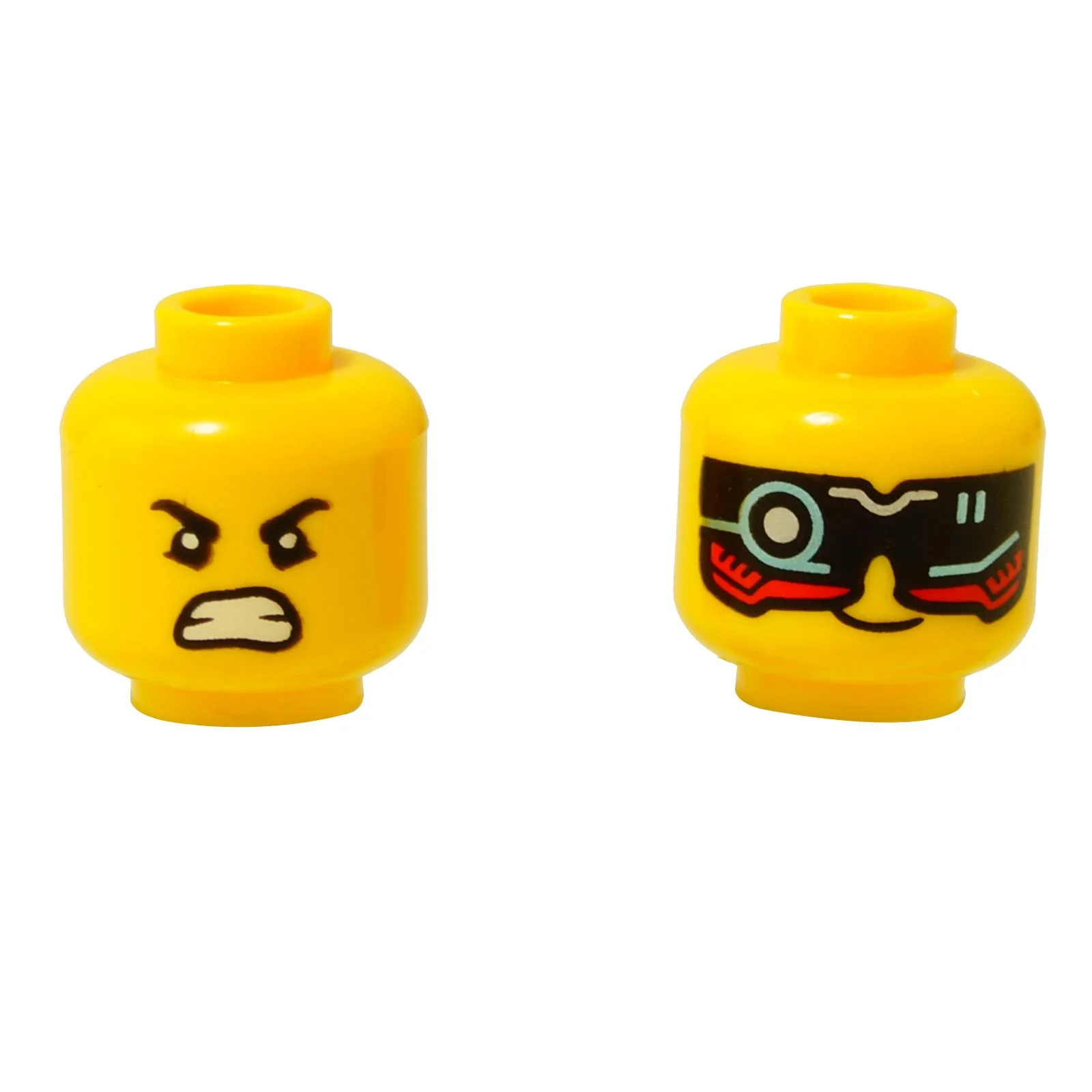 LEGO® Head Dual Sided – Tech Visor & Angry Grin