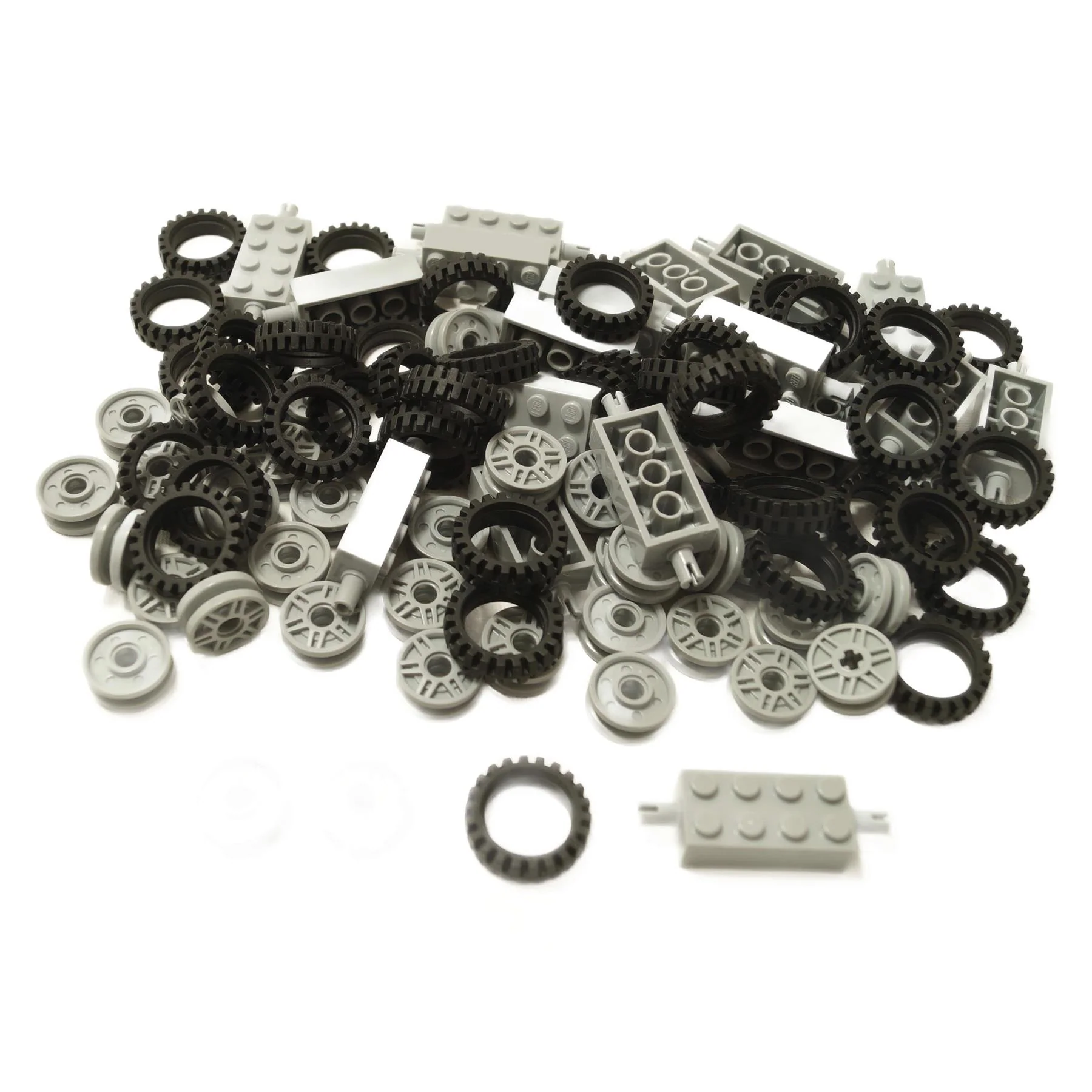 LEGO® Tire, Wheel & Axle Bulk Lot (100 Pieces) – Vehicle Building Parts