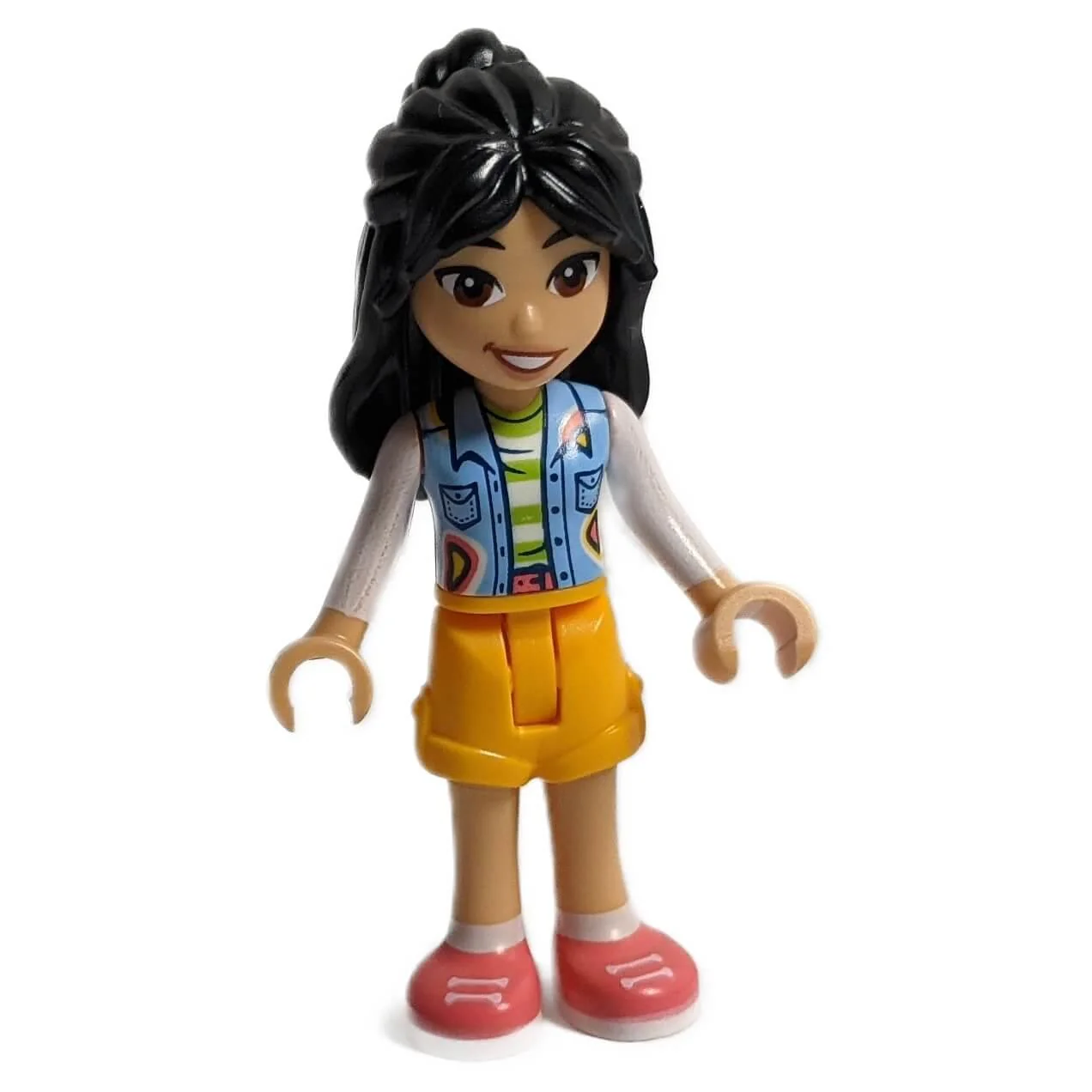 Friends Liann - Bright Light Blue Vest with Pockets, Bright Light Orange Shorts, Coral Shoes