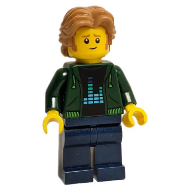 Man with Dark Green Hoodie and Wavy Hair - Image 3