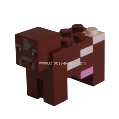 Minecraft Reddish Brown Cow – Brick-Built Farm Animal - Image 3