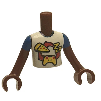 Mini Doll Boy with Cool Gamer Shirt with Pizza & 'ZZZ' - Image 2