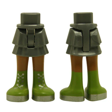 Mini Doll Hips and Skirt with Lime Boots, Silver Laces and Soles Pattern - Image 2