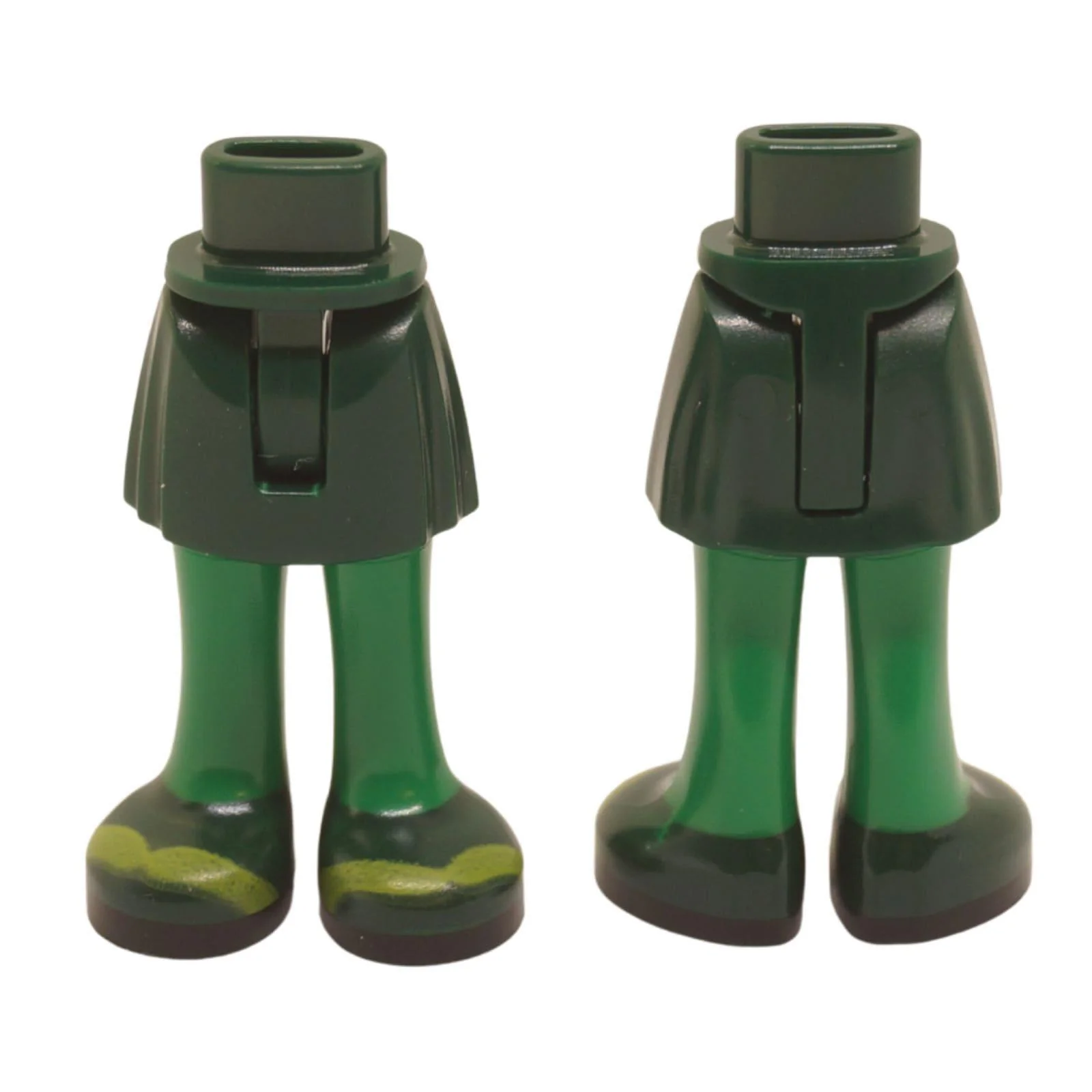 Mini Doll Hips and Skirt with Molded Green Legs and Printed Dark Green Shoes with Lime Highlights a