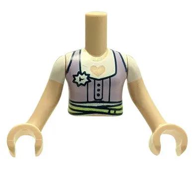 Mini Doll Torso with lavender Top and Heart Detail - Image 3