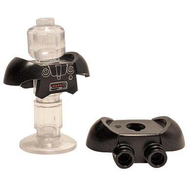 Minifigure Armor Breastplate with Shoulder Pads and 2 Back Studs with SW Dark Trooper Silver Lines - Image 2