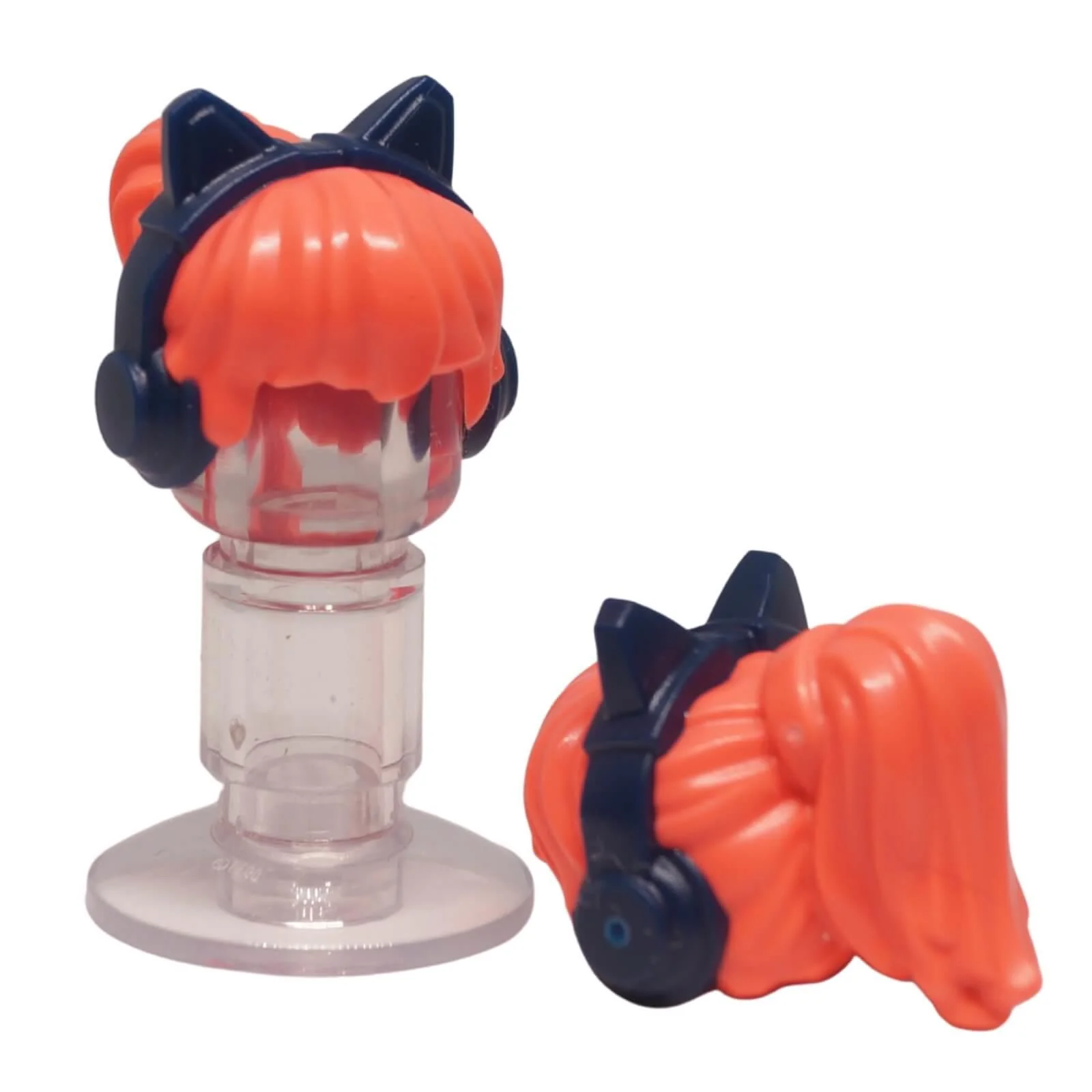 Minifigure Hair High Ponytail with Cat Ear Headphones (5326pb01)