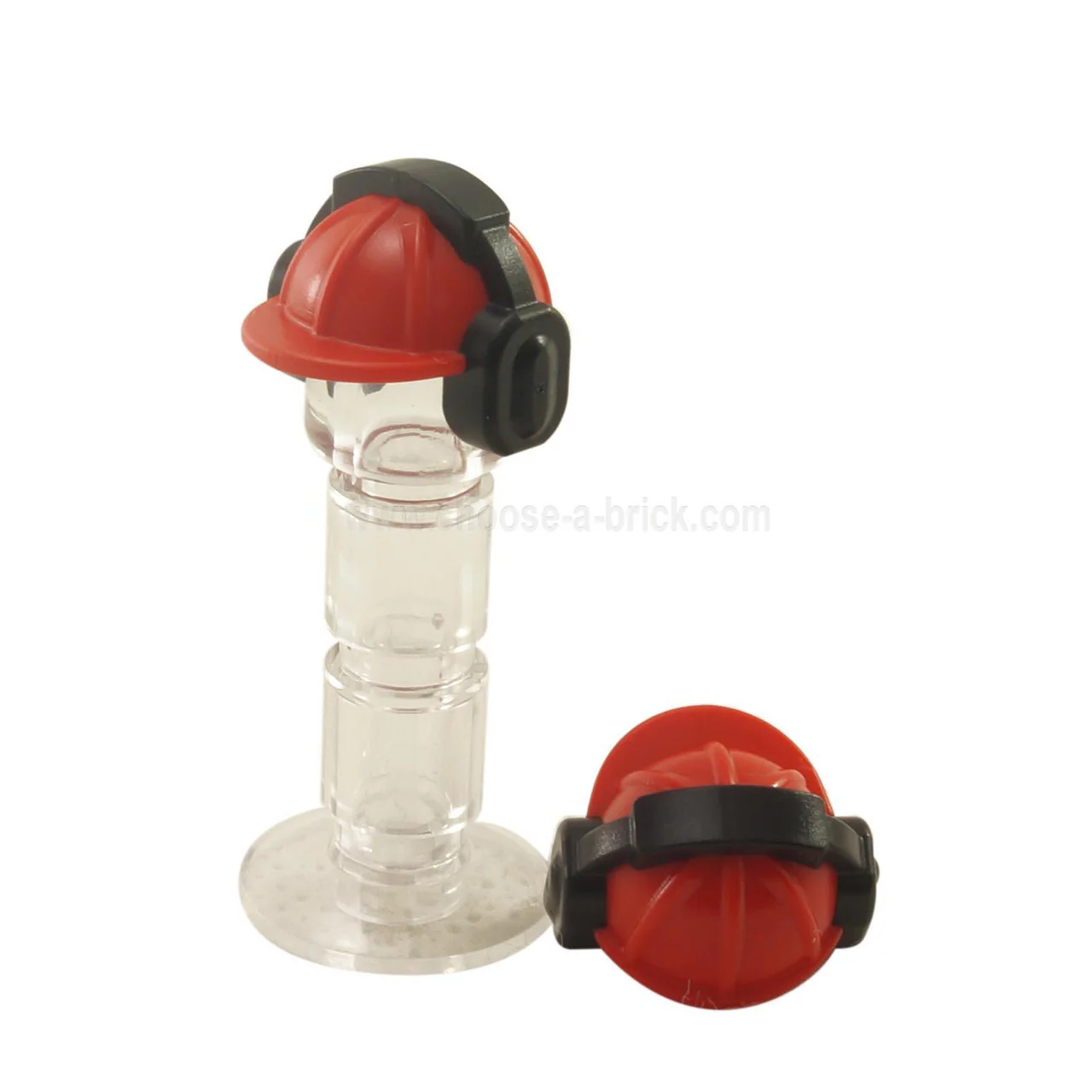 Minifigure, Headgear Helmet Construction with Black Ear Protector - Image 2