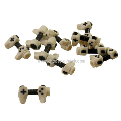 Minifigure, Utensil Game Controller, Holes on Sides for Bar with Black Buttons and Center Handle Pattern - Image 2