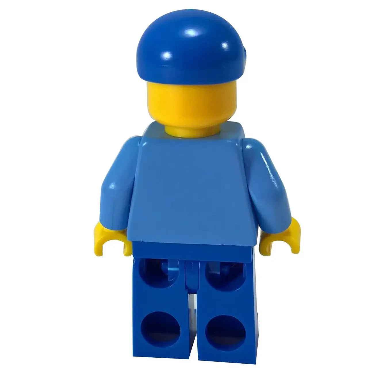 Overalls with Tools in Pocket Blue, Blue Short Bill Cap, Thin Grin - Image 2