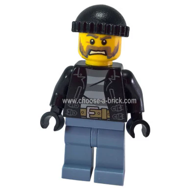 Police - City Bandit Male with Brown and Gray Beard, Black Knit Cap - Image 3