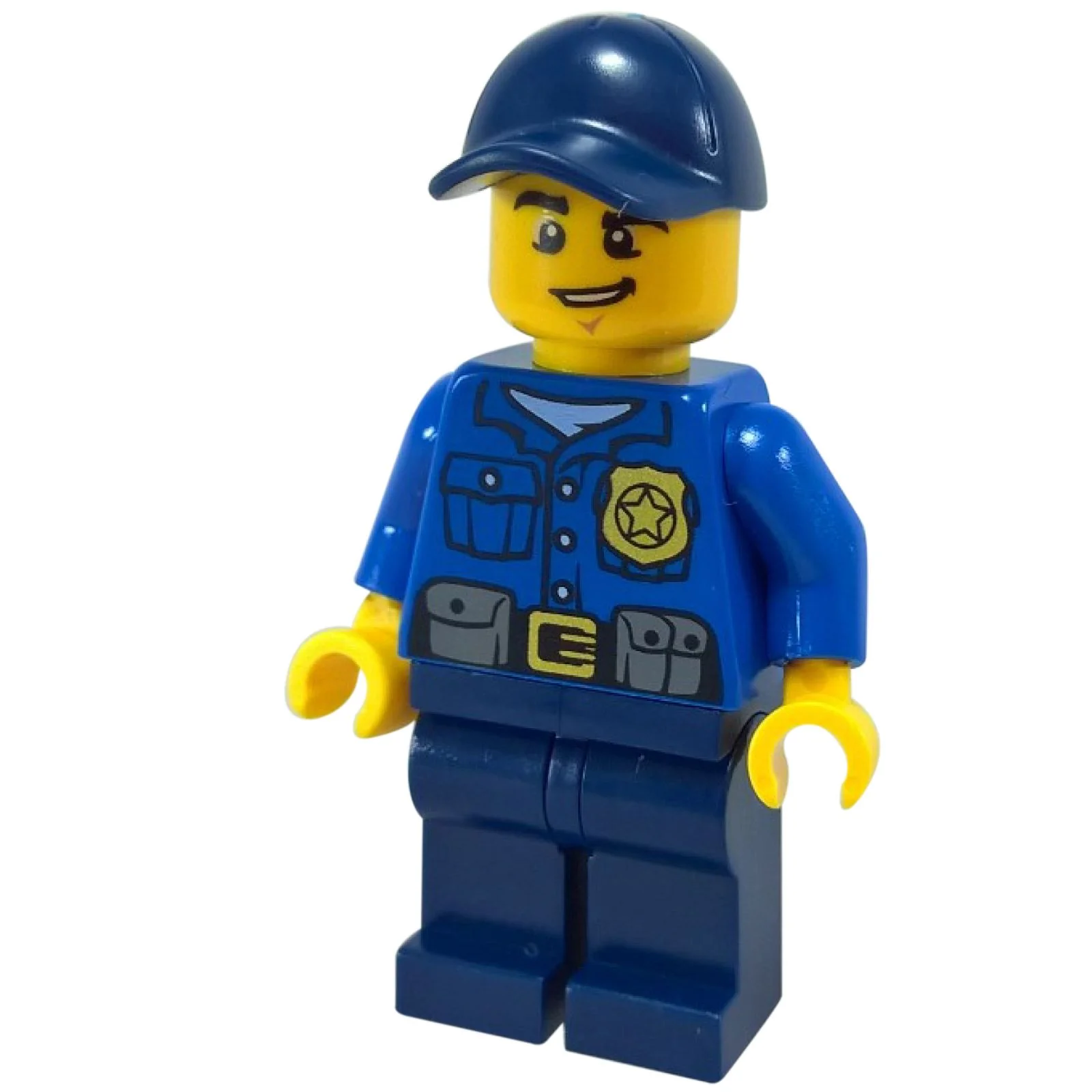 Police - City Officer Gold Badge Dark Blue Cap with Hole Lopsided Grin - Image 5