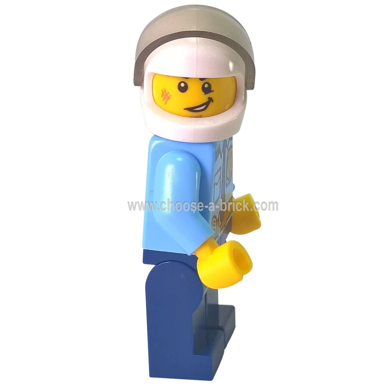Police - City Officer Shirt with Dark Blue Tie and Gold Badge, Dark Tan Belt with Radio, Dark Blue Legs, White Helmet - Image 3