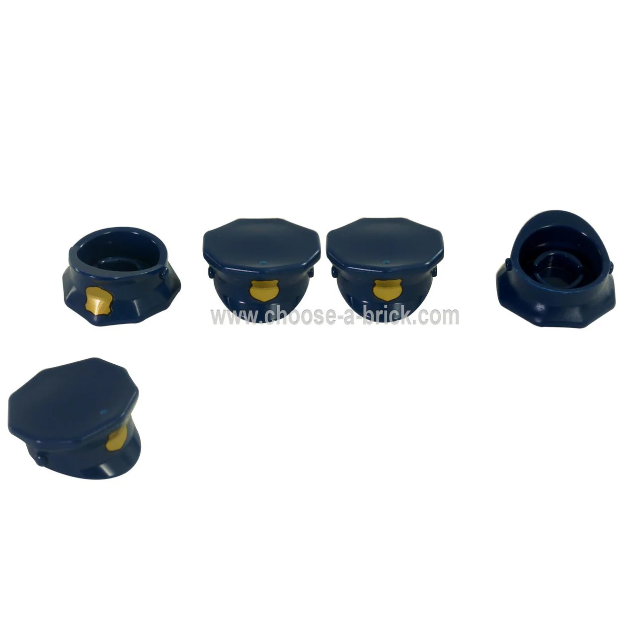 Police Hat with Dark Blue Top and Gold Badge (molded and printed) Pattern - Image 2
