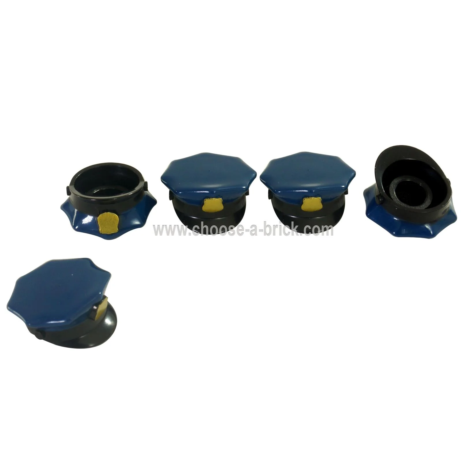 Police Hat with Dark Blue Top and Gold Badge (molded and printed) Pattern - Image 3