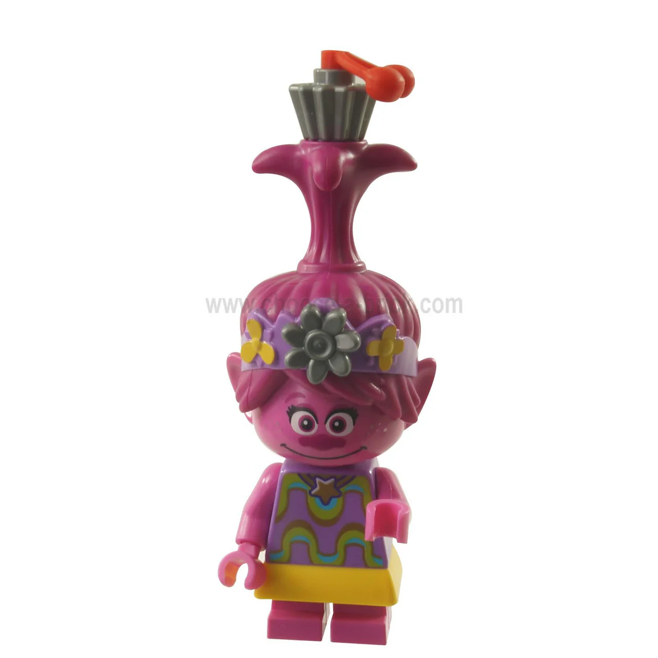 Trolls - Poppy with Metallic Silver Flower