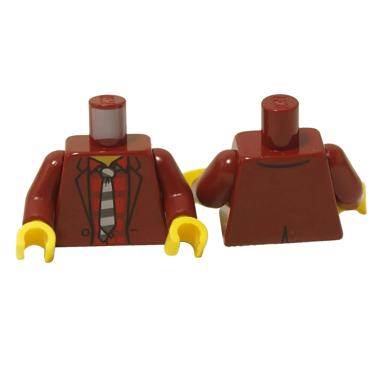 Torso Jacket with Red Striped Undershirt and Black and White Tie Pattern / Dark Red Arms / Yellow H