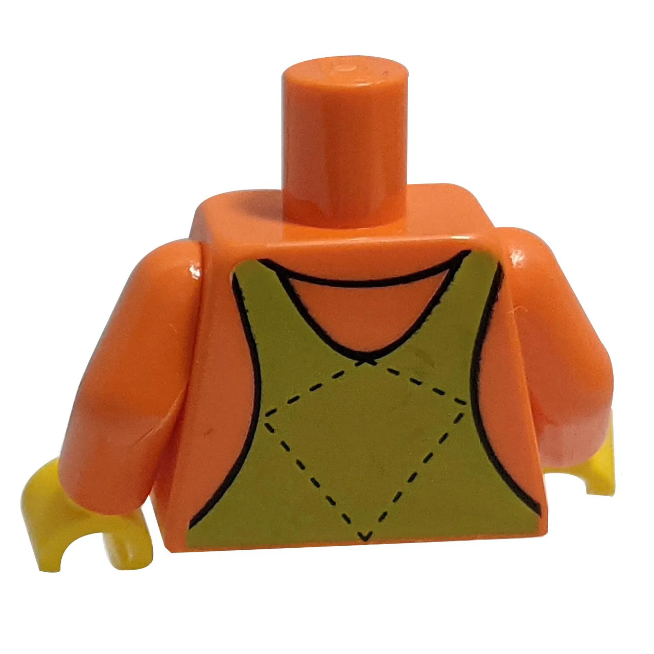 Torso Lime Overalls with Bright Green Hills and Yellow Sun over Shirt with Collar Pattern / Orange Arms / Yellow Hands - Image 2
