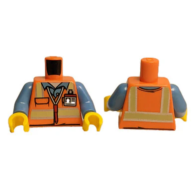 Torso with Orange Safety Vest and Reflective Stripes - Image 2