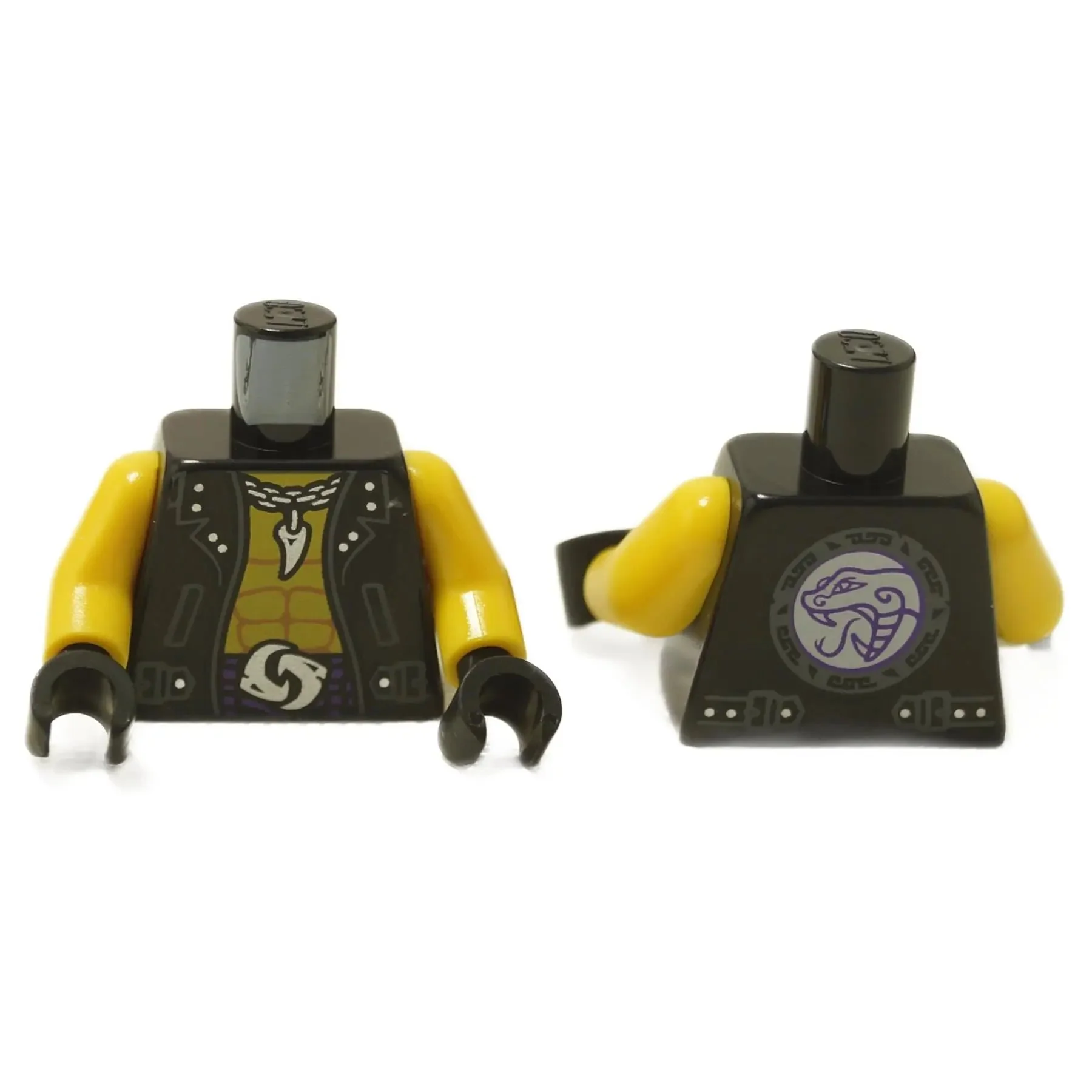 Minifigure Torso – Black Jacket with Fang Necklace & Yin Yang Belt