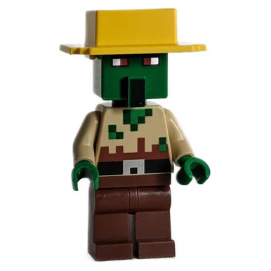 Zombie Villager - Tan Torso, Yellow Hat - Image 2